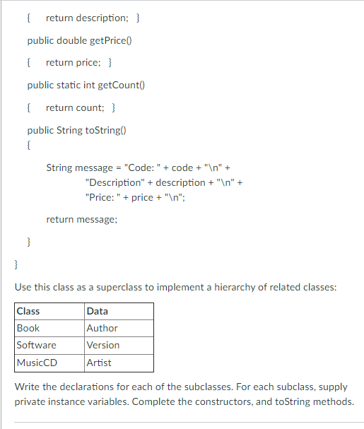 Solved This is in Java and instructions are at the bottom of | Chegg.com