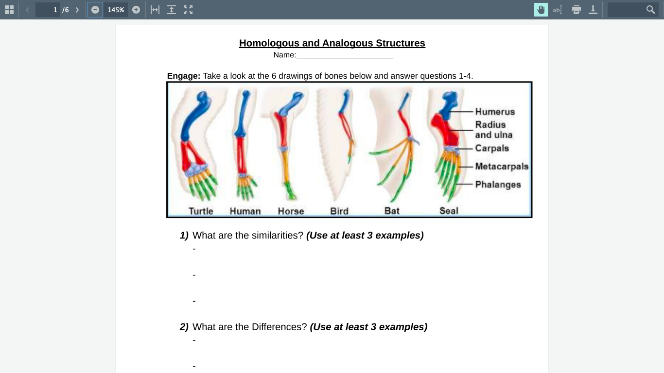 Teaching Science With Lynda: Comparative Anatomy NGSS MS-LS4-2 and MS-LS4-3, image size:1366x768