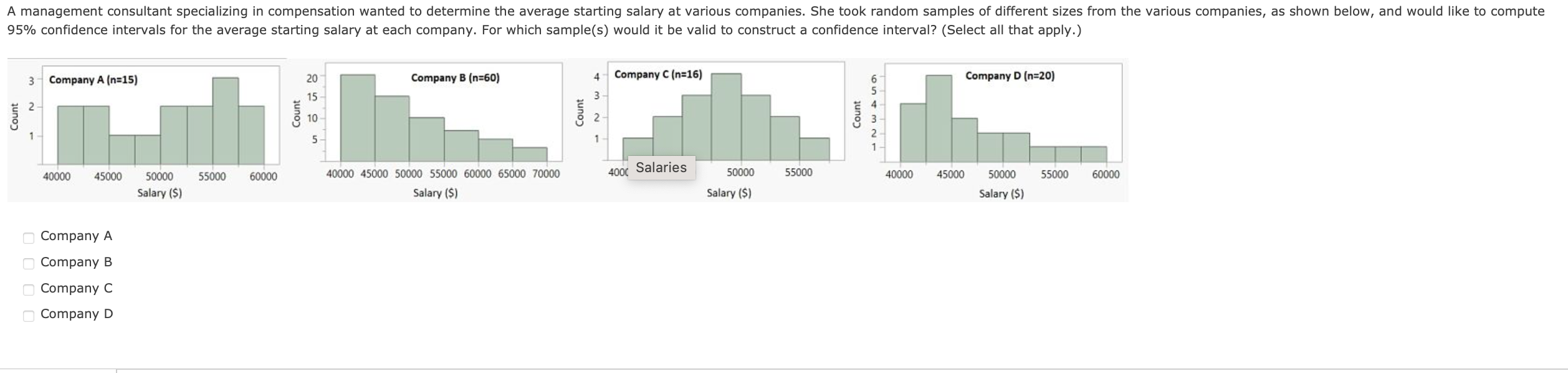 Solved Company A Company B Company C Company D | Chegg.com