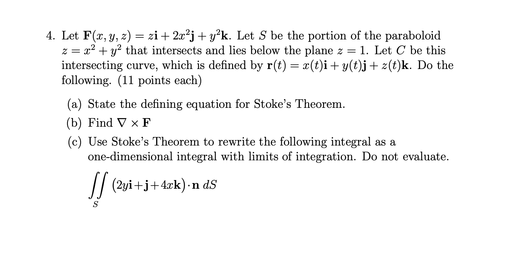 Solved 4 Let F X Y Z Zi 2x J Y K Let S Be The Chegg Com