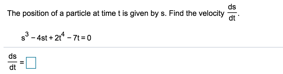 Solved ds The position of a particle at time t is given by | Chegg.com