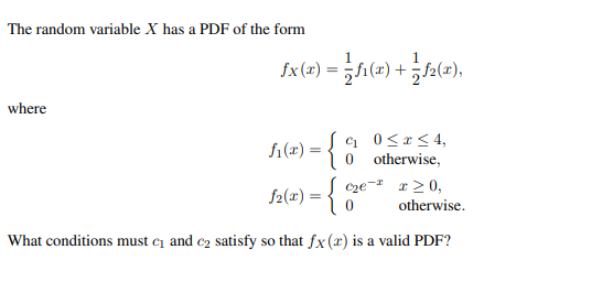 Solved The random variable X has a PDF of the form | Chegg.com