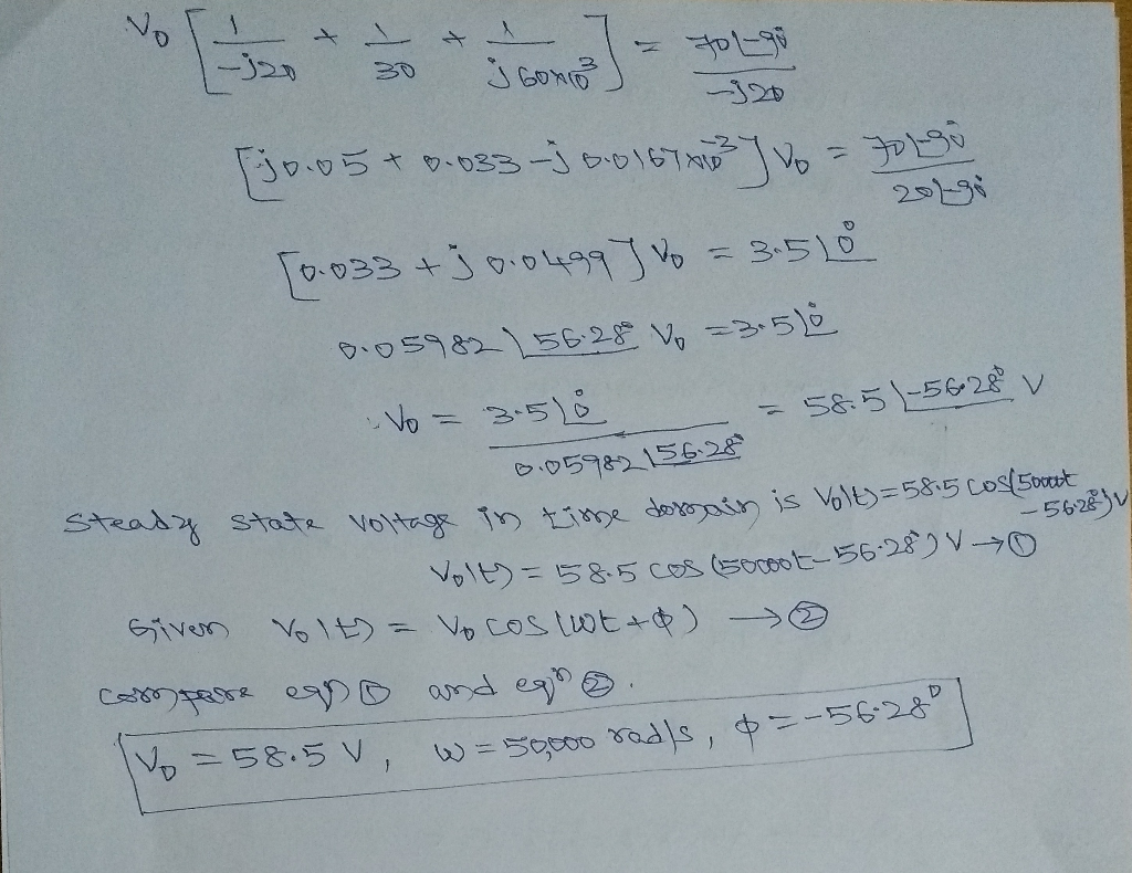 Solved Find the steady-state expression for vo(t) if | Chegg.com