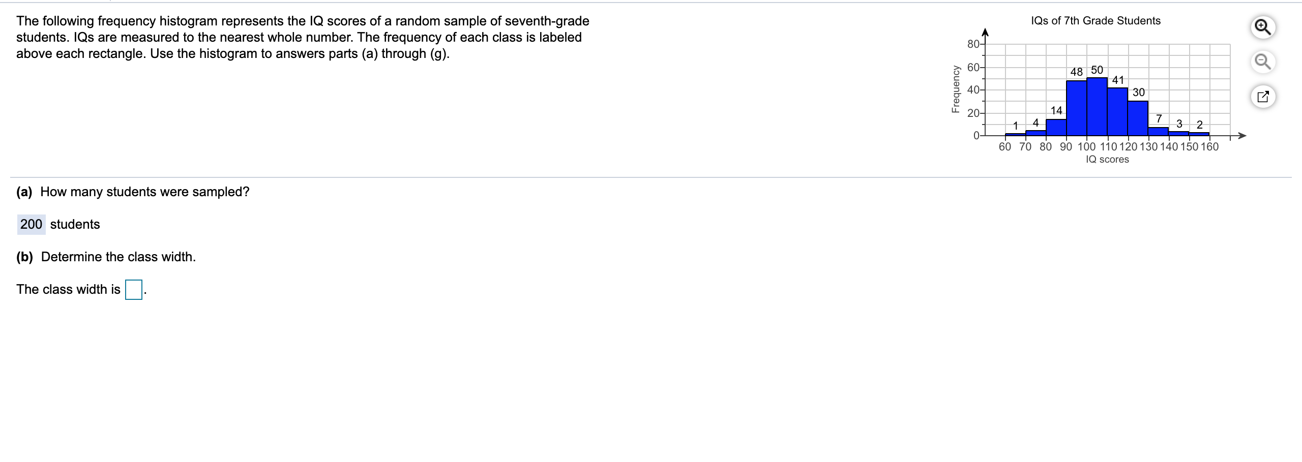 IQs of 7th Grade Students The following frequency | Chegg.com