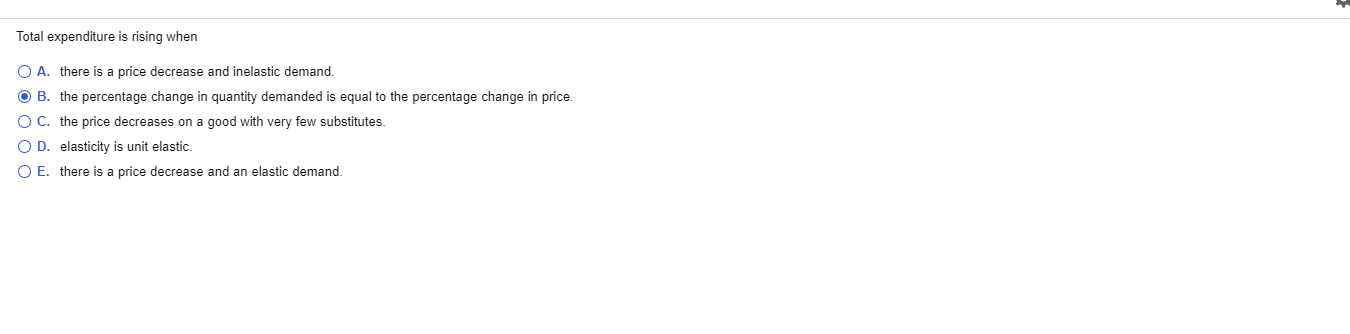 Solved Total expenditure is rising when O A. there is a | Chegg.com