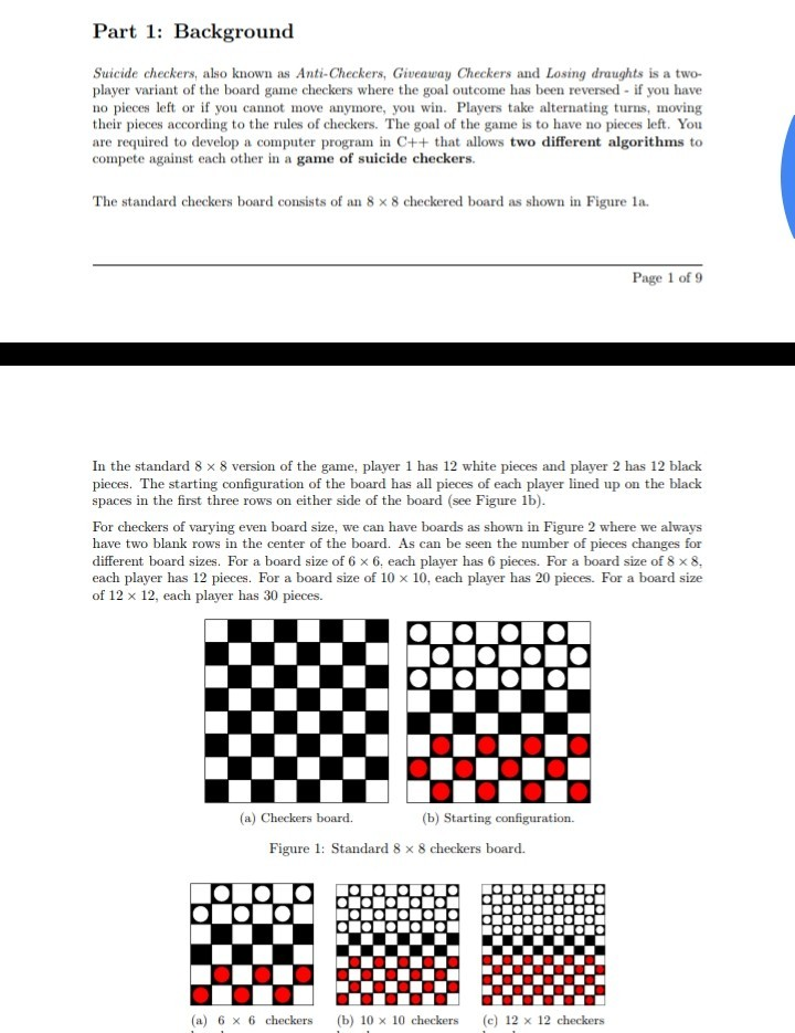 Write a c++ programme for this checkers games, please