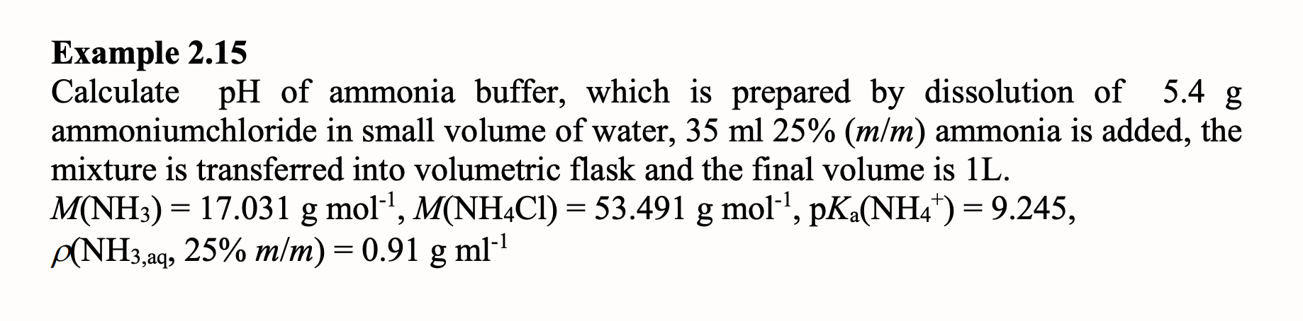 Solved Example 215 Calculate Ph Of Ammonia Buffer Which Is 5236