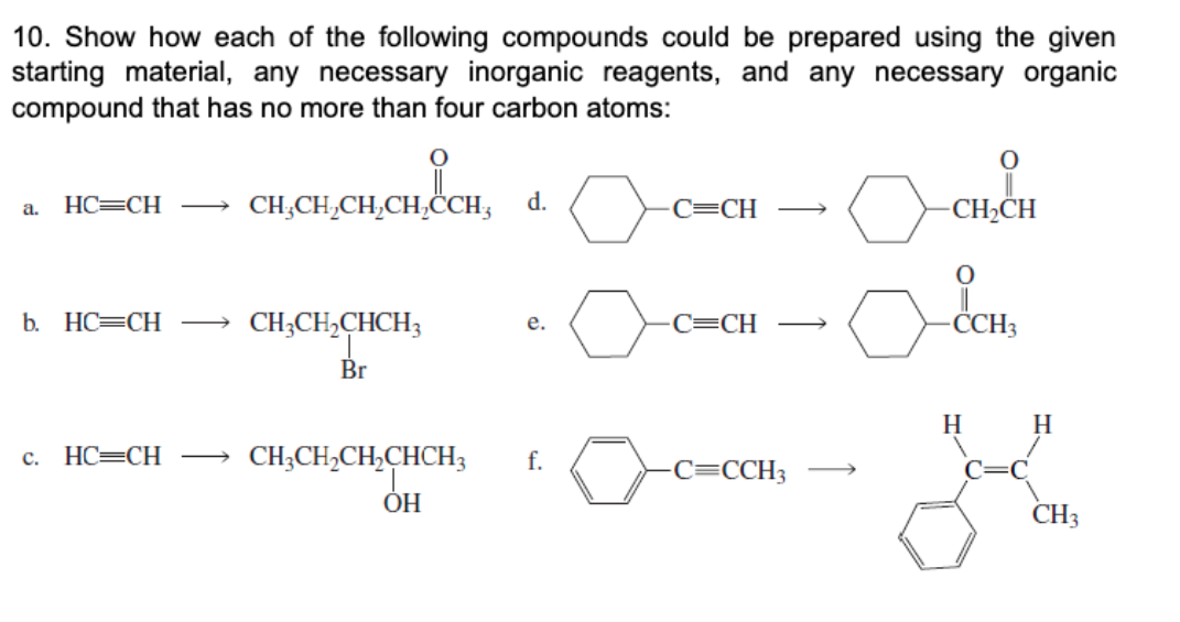 Solved Show how each of the following compounds could be | Chegg.com