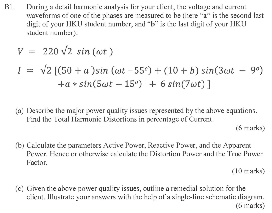 Solved 1. During a detail harmonic analysis for your client, | Chegg.com