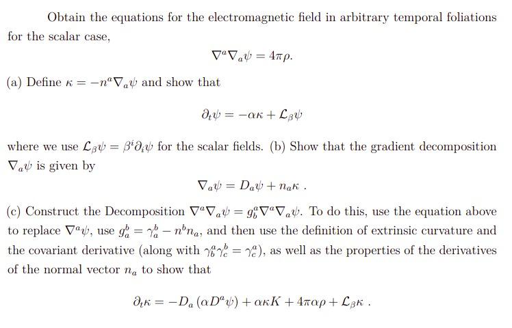 Solved Obtain the equations for the electromagnetic field in | Chegg.com