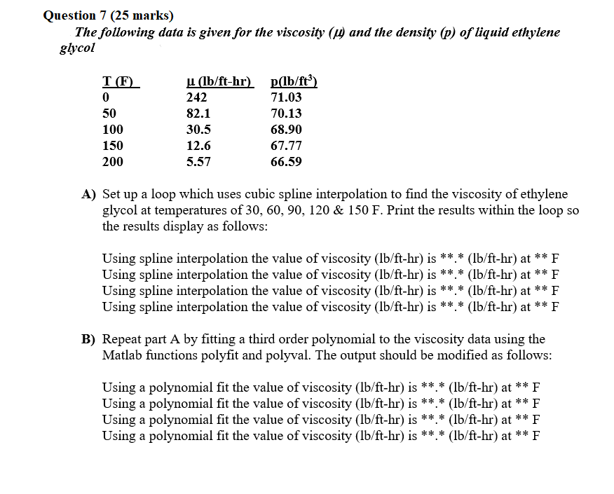 Solved Question 7 (25 marks) The following data is given for | Chegg.com