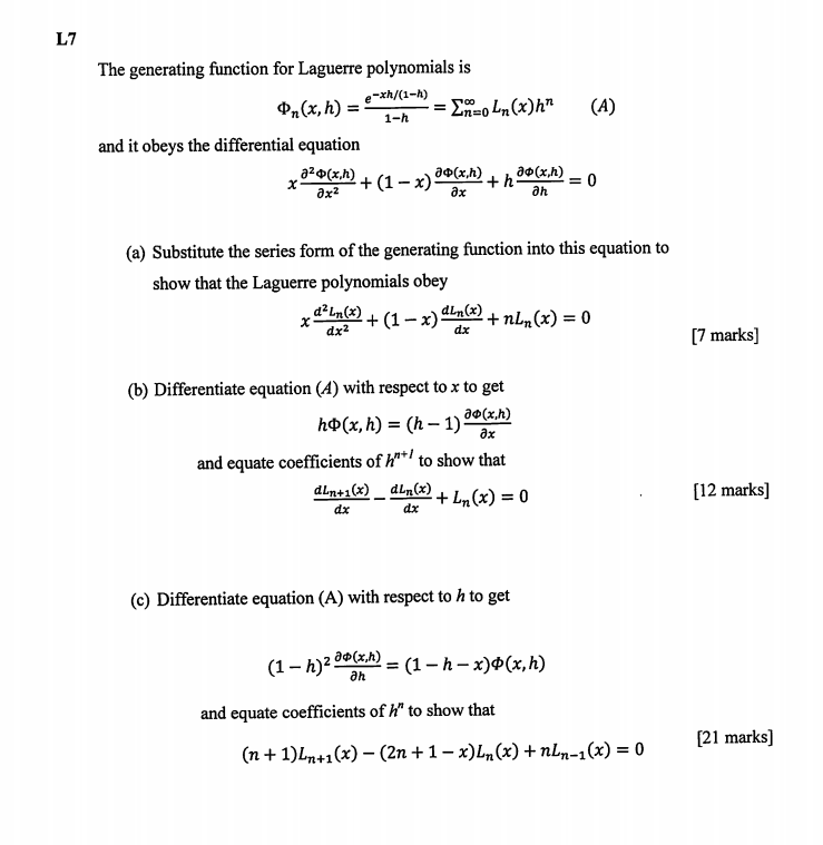 L7 The Generating Function For Laguerre Polynomials 2954