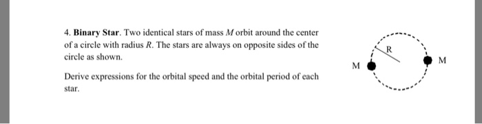 Solved . Binary Star. Two identical stars of mass M orbit | Chegg.com