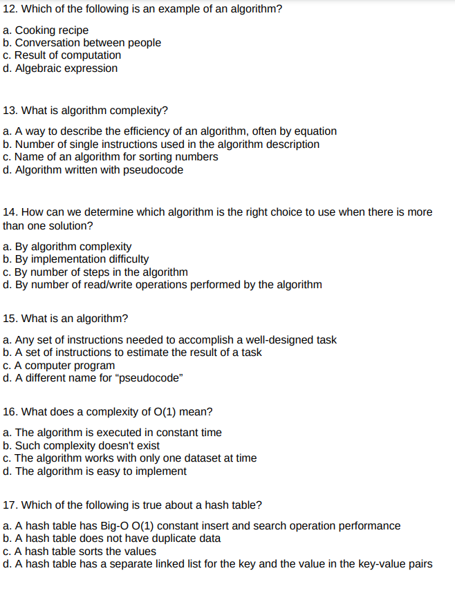 Solved 12. Which of the following is an example of an | Chegg.com
