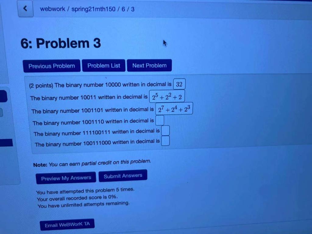 what decimal value does the binary number 10000 represent