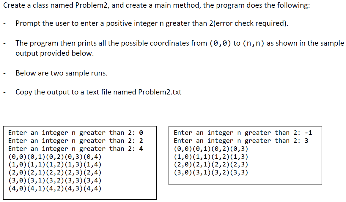 Solved Create a class named Problem2, and create a main | Chegg.com