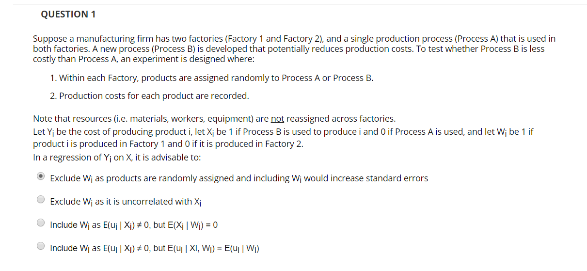 Solved QUESTION 1 Suppose A Manufacturing Firm Has Two | Chegg.com