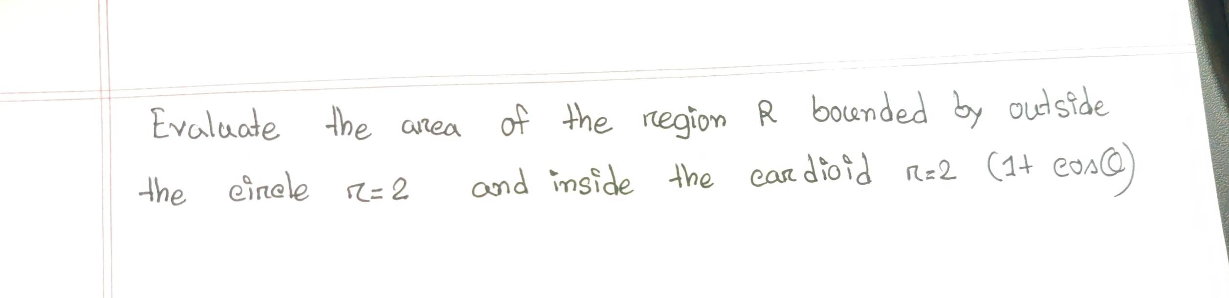 Solved Evaluate the area of the region R bounded by outside | Chegg.com