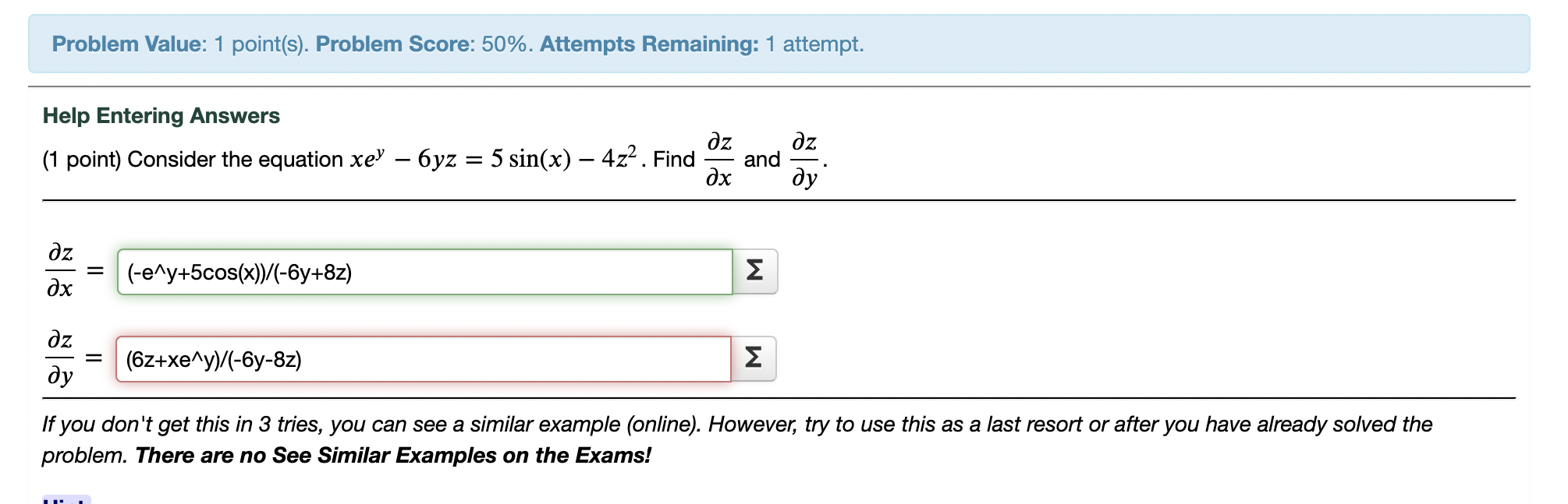 Solved Help Entering Answers (1 Point) Consider The Equation | Chegg.com