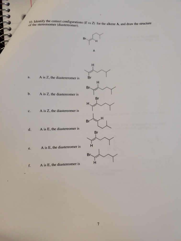 Solved 10 Identify The Correct Configurations E Vs Z F Chegg Com