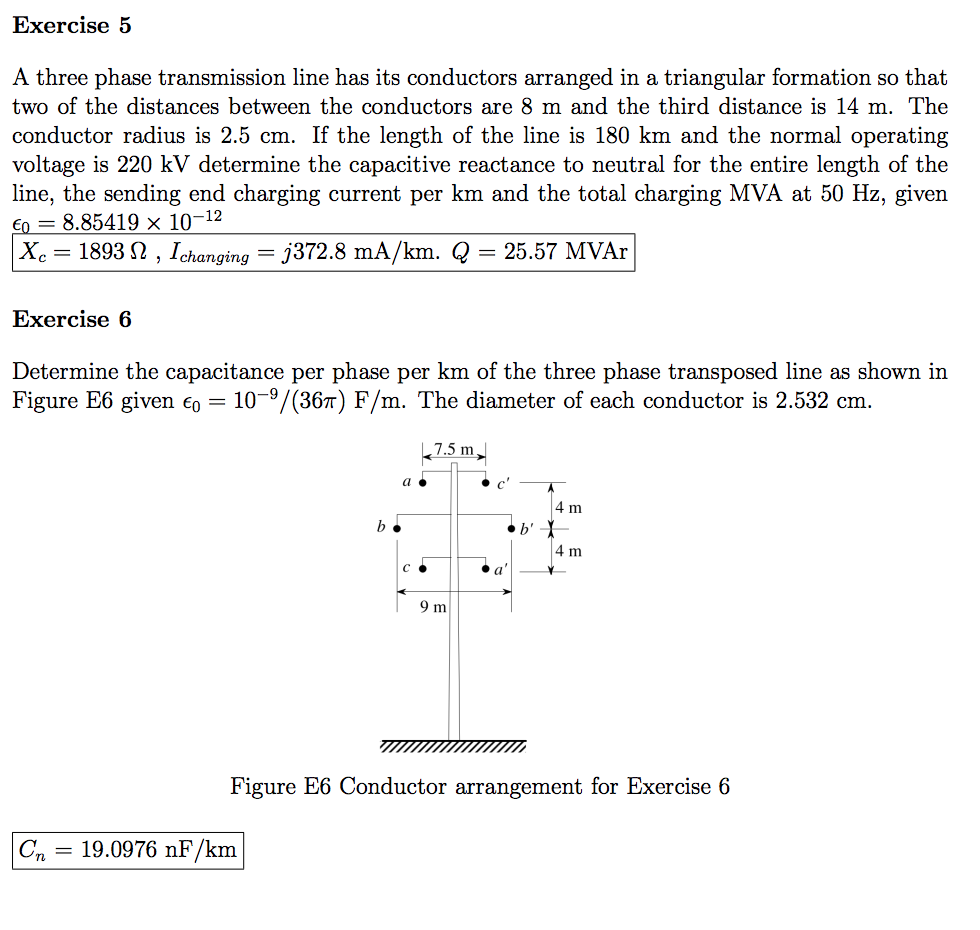 Solved Exercise 5 A Three Phase Transmission Line Has Its 7738