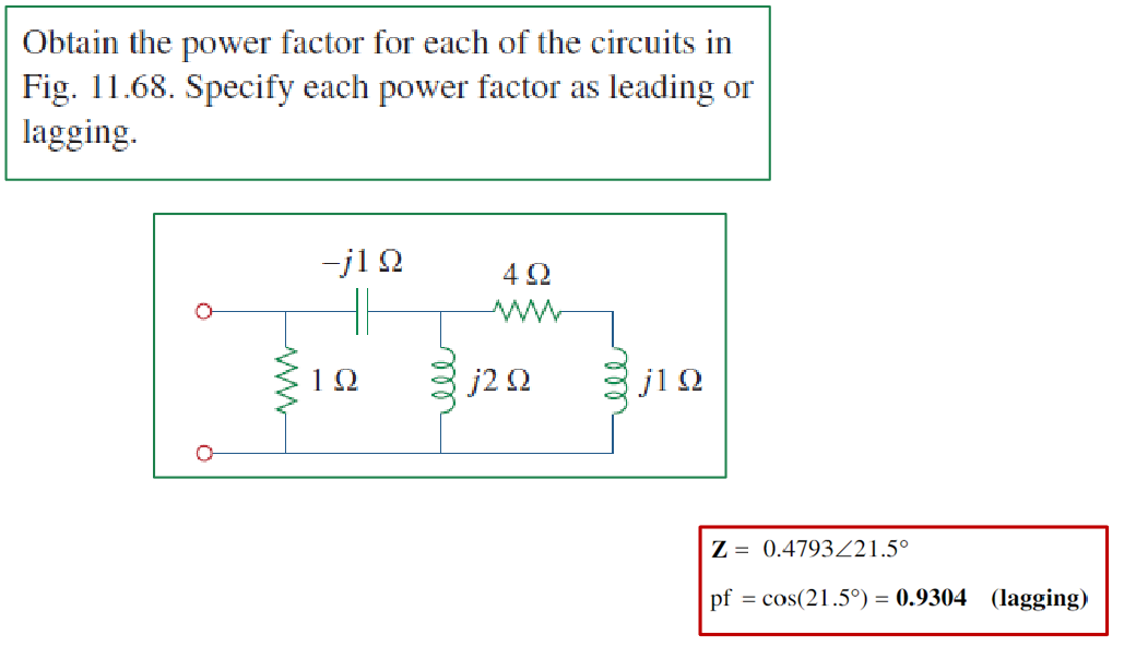 Solved Obtain the power factor for each of the circuits in | Chegg.com