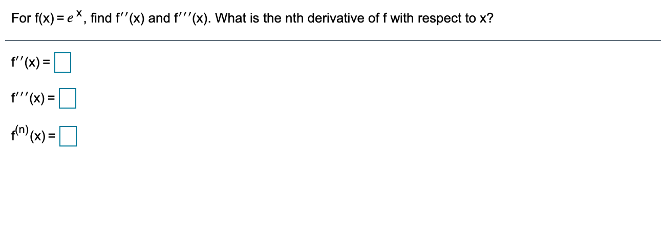 nth derivative of e f x