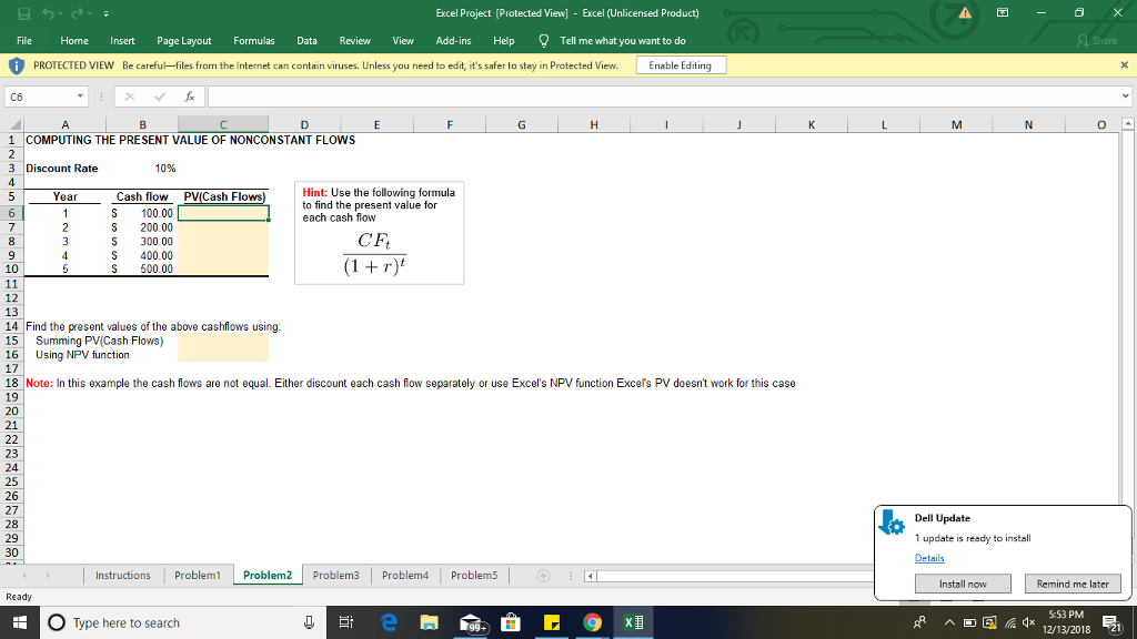 Solved Please complete all 5 problems in excel and high | Chegg.com