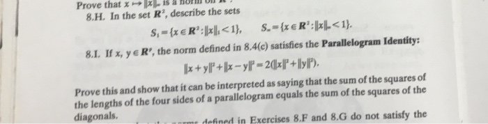 Solved Prove that x →1 is a norm on 8.H. In the set R', | Chegg.com