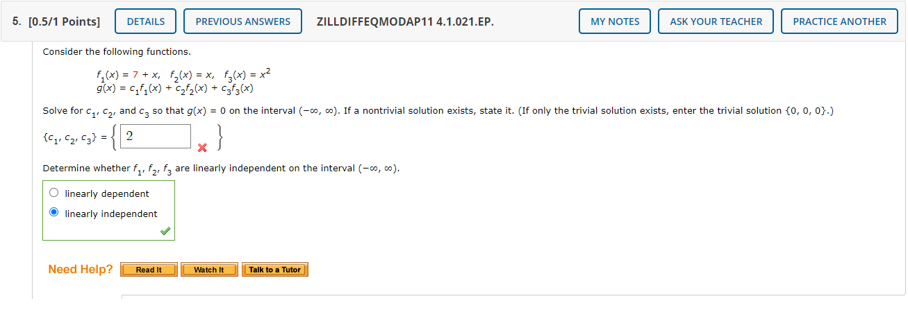 Solved 5. [0.5/1 Points] DETAILS PREVIOUS ANSWERS | Chegg.com