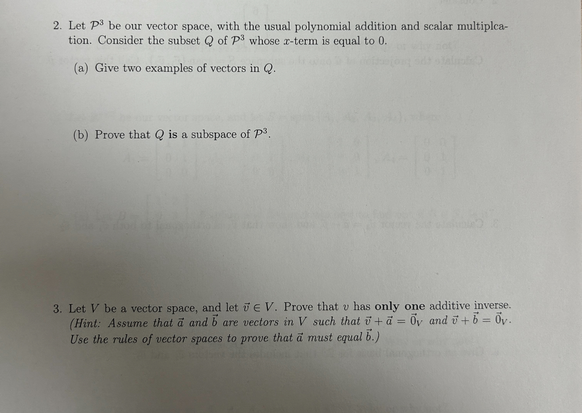 Solved 2. Let P3 be our vector space, with the usual | Chegg.com