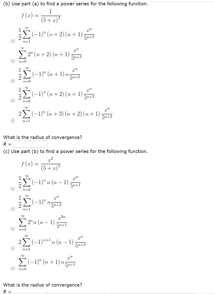 Solved (a) Use differentiation to find a power series | Chegg.com