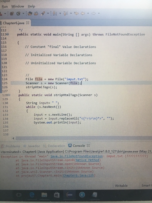 Solved public static void main (String [] args)throws