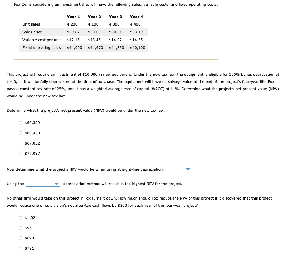 Solved This project will require an investment of 10,000 in