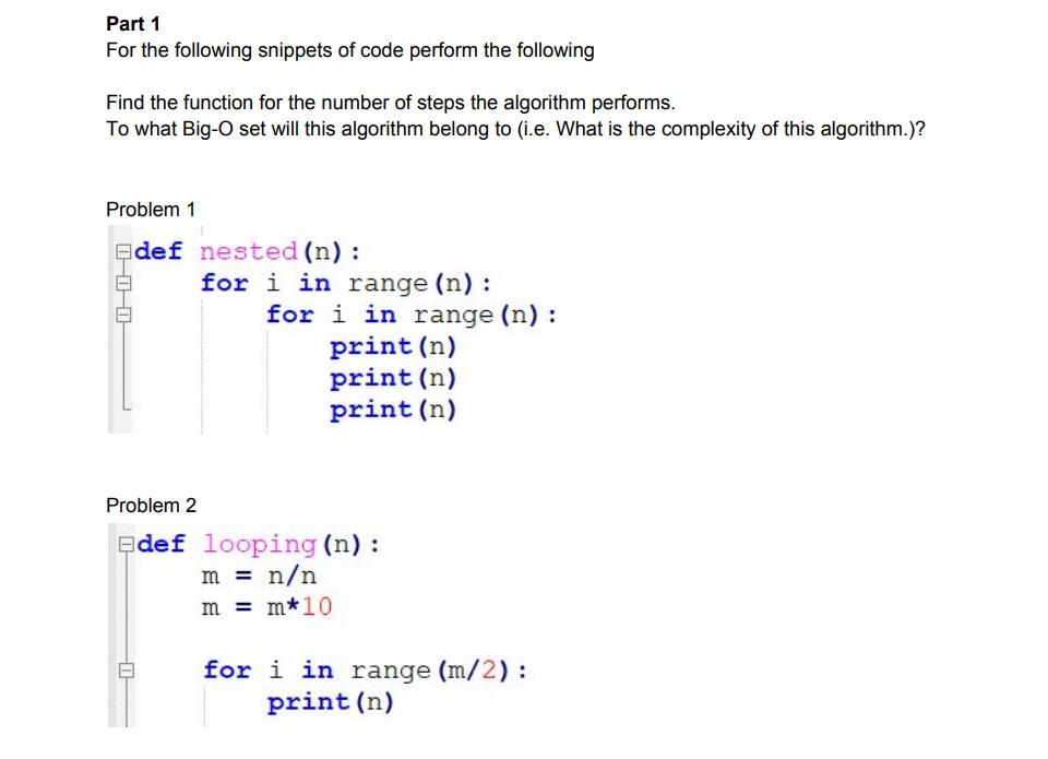 Solved Part 1 For the following snippets of code perform the | Chegg.com