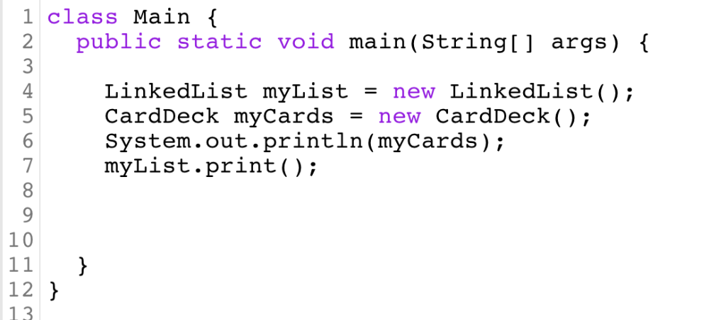 1 class Main 2 public static void main(Stringt] args) | Chegg.com