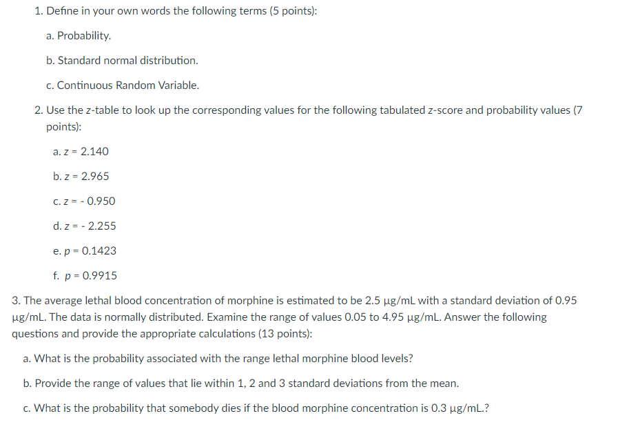 Solved 1. Define In Your Own Words The Following Terms (5 | Chegg.com