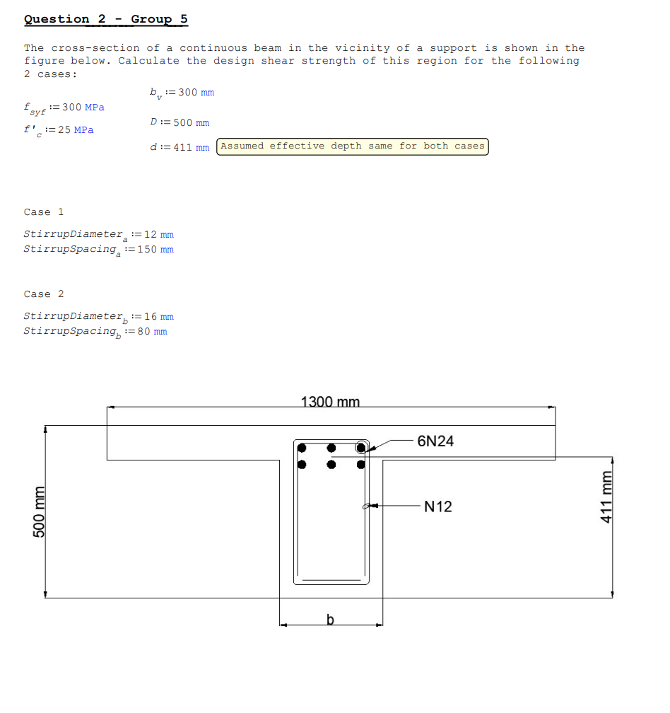Solved The cross-section of a continuous beam in the | Chegg.com