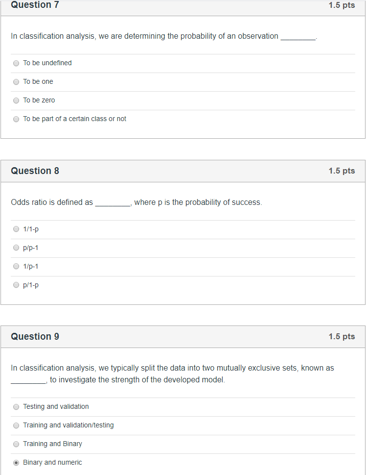 Solved Question 5 1 5 Pts In Logistic Regression The Dep Chegg Com