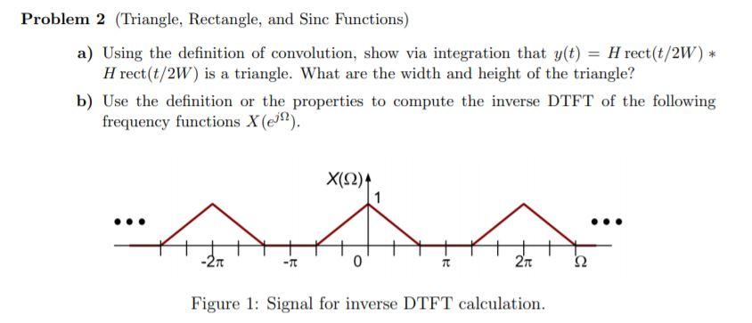 Solved Problem 2 (Triangle, Rectangle, and Sinc | Chegg.com