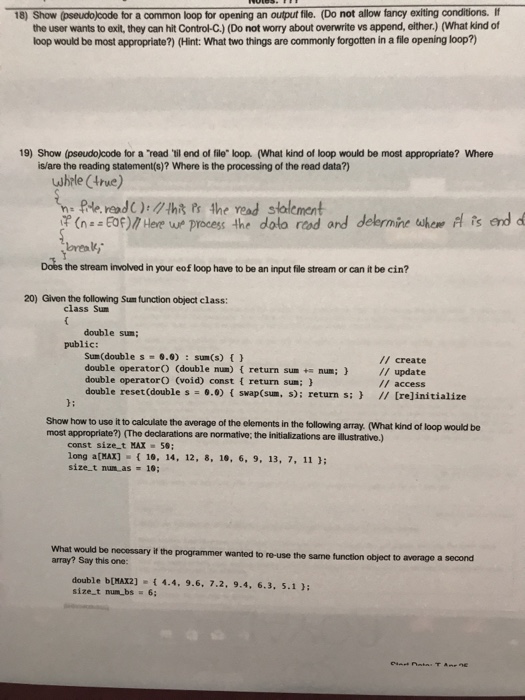 Solved Show (pseudo)code for a common loop for opening an | Chegg.com