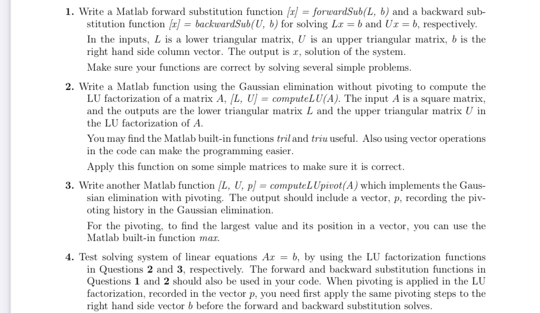 Solved PLease answer QUESTION 4 ONLY!! with matlab | Chegg.com