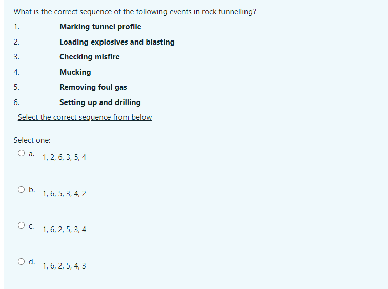 Solved What is the correct sequence of the following events