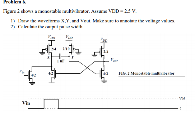 Solved Problem 6. Figure 2 shows a monostable multivibrator. | Chegg.com