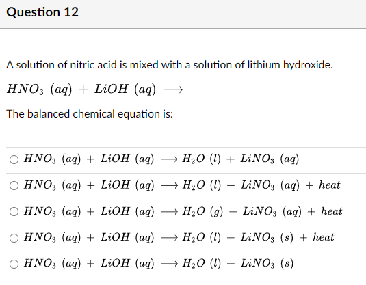 Solved Question 12 A solution of nitric acid is mixed with a