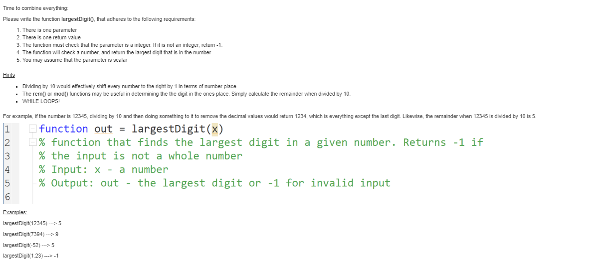 Solved Time to combine everything Please write the function | Chegg.com
