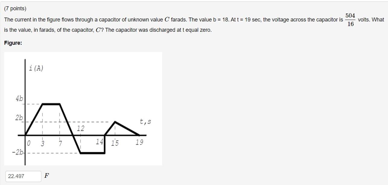 Solved (7 points) 504 The current in the figure flows | Chegg.com