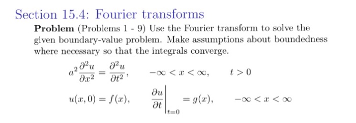 Solved Use The Fourier Transform To Solve The Given | Chegg.com