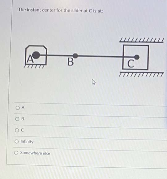 Solved The instant center for AB is at: A B C Infonity | Chegg.com