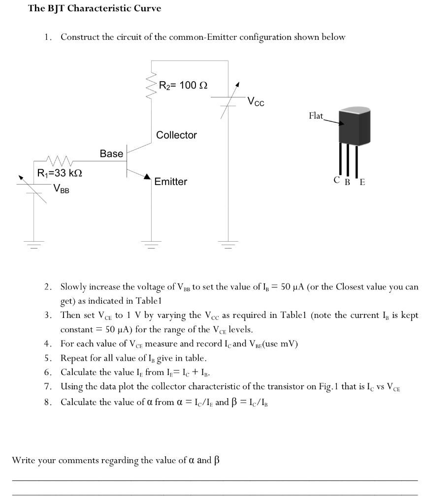 Experiment 3 Bipolar Junction Transistor OBJECTIVE